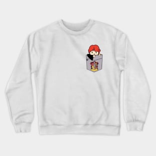 Scared Boy Red Head POUCHIE SHIRT - In Pocket Crewneck Sweatshirt